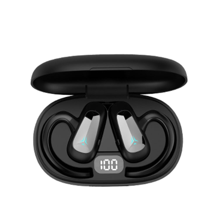 Écouteurs stéréo Bluetooth à affichage numérique Bone Conduction Concepts, style : mono-oreille, double oreille avec chargeur.